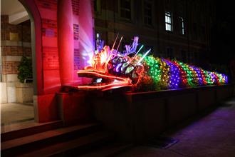 金門消防化廢棄水帶成祥龍 歡迎新春尋龍打卡拿好禮