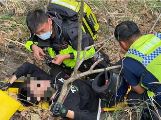 跑山過彎撞護欄！騎士慘摔落10公尺邊坡