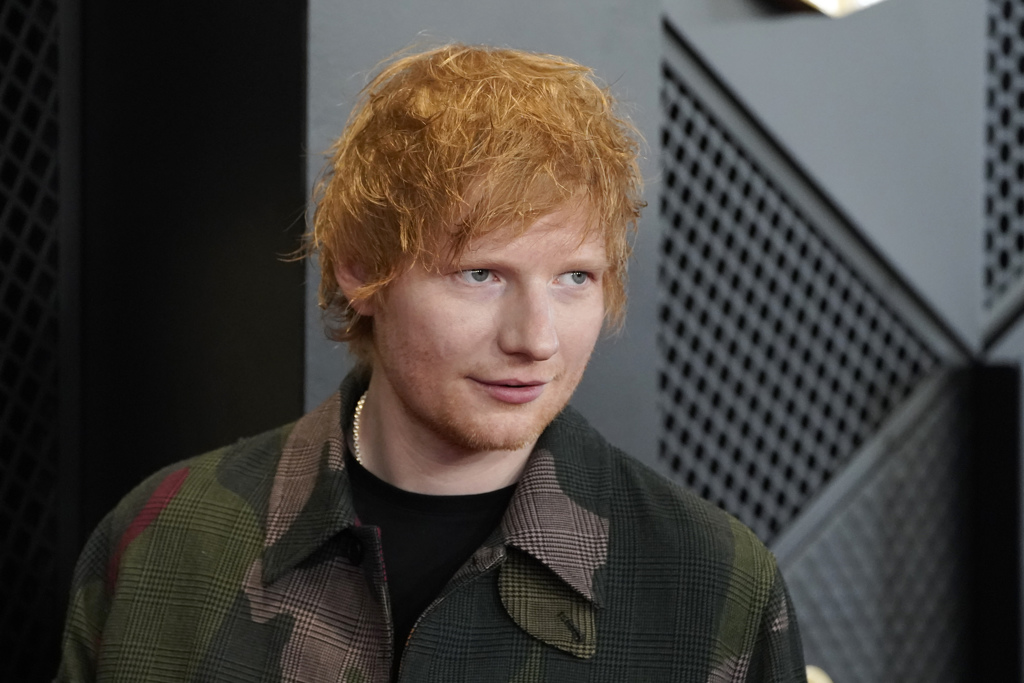 紅髮艾德（Ed Sheeran）剛結束高雄世運演唱會不到48小時便出席葛萊美獎。（圖/美聯社）