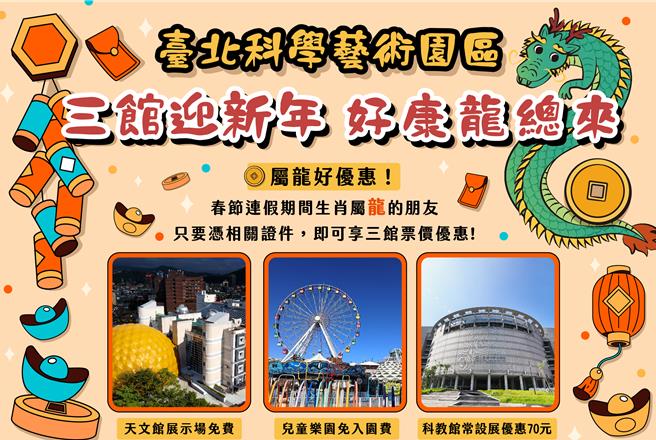 在春节连续假期，台北科学艺术园区三馆提出各项优惠活动。（科教馆提供／林志成台北传真）
