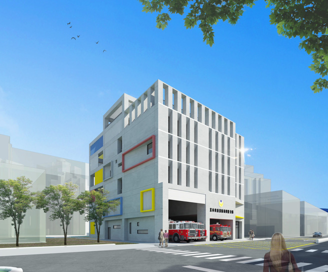 台北市消防局將於文山區興隆路二段86巷及興隆路二段交叉口，興建為救災救難量身打造的基地興隆消防分隊。（建築示意圖／消防局提供）