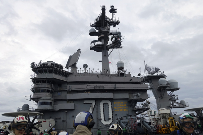 美國海軍「卡爾文森號」（CVN-70）航艦。（美聯社資料照片）