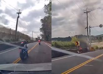 重機騎士帥氣超車 下秒「爆炸起火」！駕駛曝這原因回頭救人