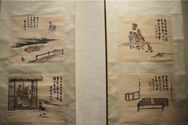 「情为何物」主题展现26件书画文物，传达人世间9种感情，包括24孝图像展件。（吕妍庭摄）