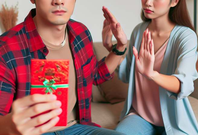 有妹子和男友討吉利，要6000元紅包卻被拒絕，認為6000元對男友又不是什麼大錢。（示意圖／AI生成圖）