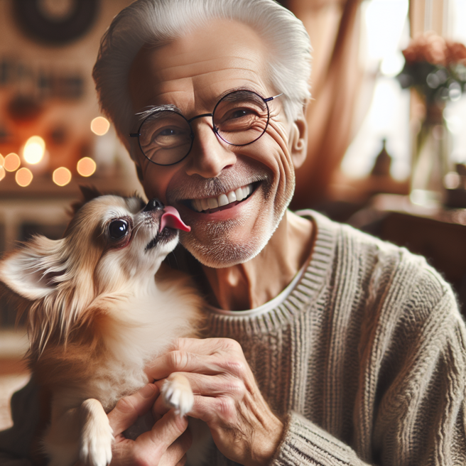 西班牙一名老人被愛犬舔了一下，罹患罕見敗血病險喪命。（AI生成示意圖）
