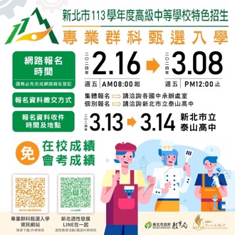 新北特招开始报名 注重学习歷程及实作免看成绩