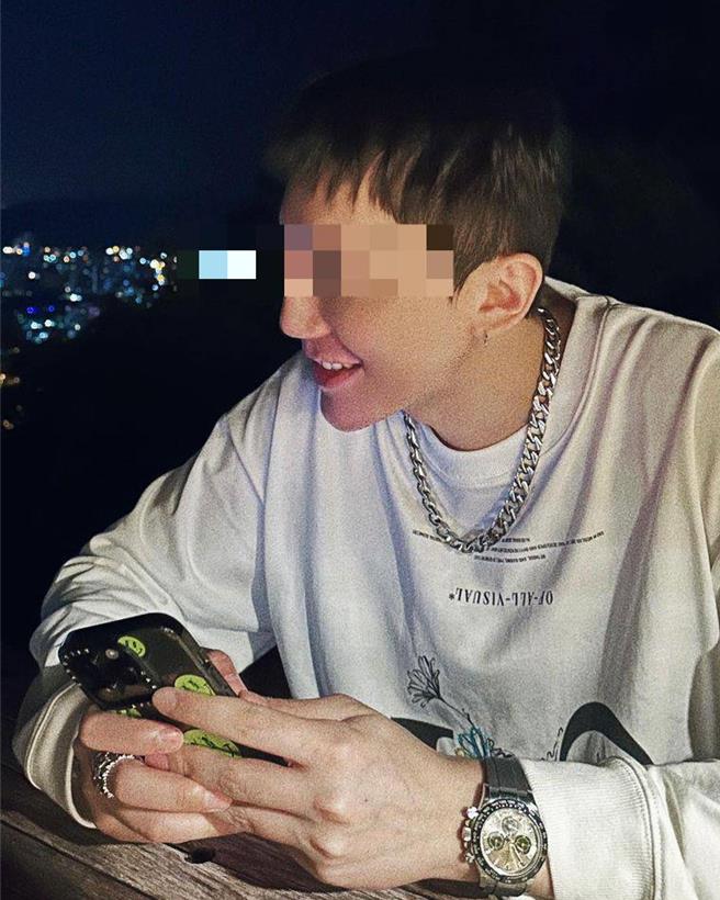 张男外表高大帅气，在黑二代中小有名气。（陈鸿伟翻摄）