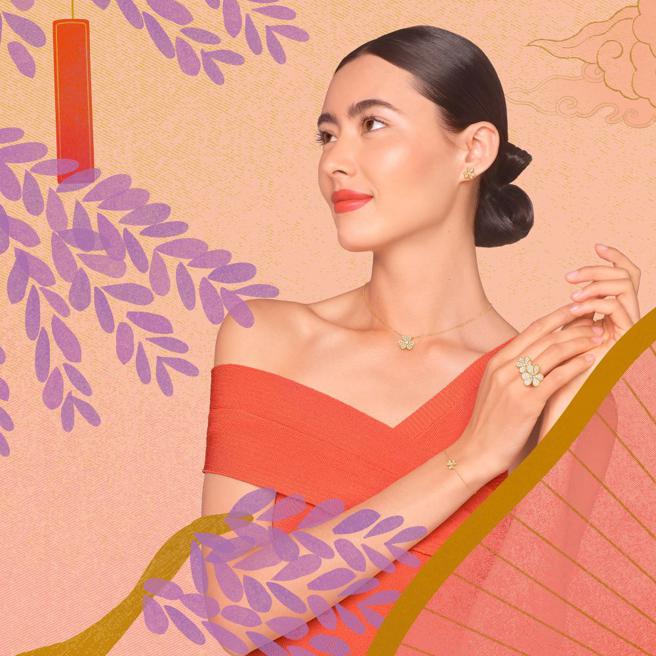 梵克雅宝在情人节推荐花朵风的Frivole系列珠宝。（Van Cleef &amp; Arpels提供）