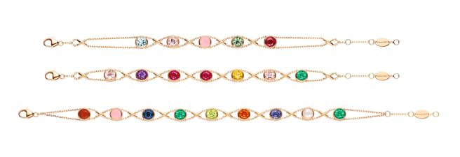 CHAUMET的Les Acrostiches Jeux de Liens系列彩宝手炼。（CHAUMET提供）