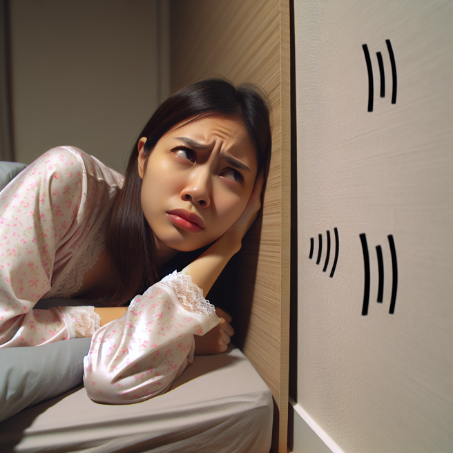 女子在除夕夜的夜晚，聽到爸媽在做運動的聲音，睡夢中被吵醒。（AI生成圖）