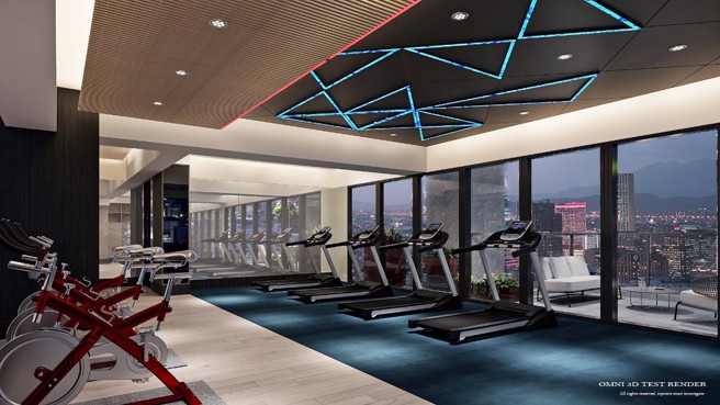 和纮大景旭高楼层可一览山河景观，因此公设规划于顶楼，所有住户共享。(图/业者提供)

