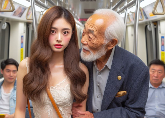 妙龄女服用药物搭捷运恍神，竟遭色阿伯带上床。(示意图／AI生成）
