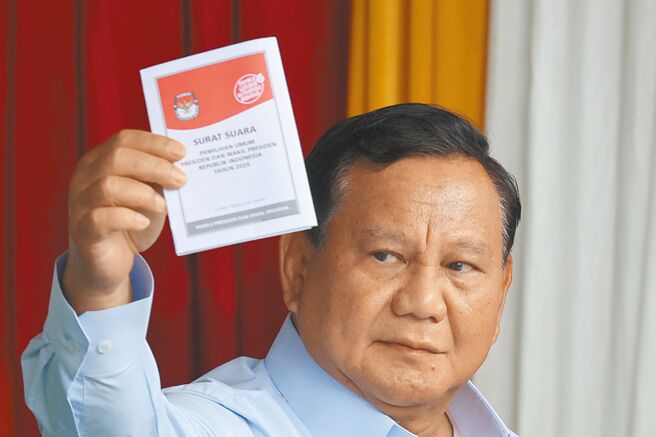 印尼总统候选人暨国防部长普拉伯沃。（路透）