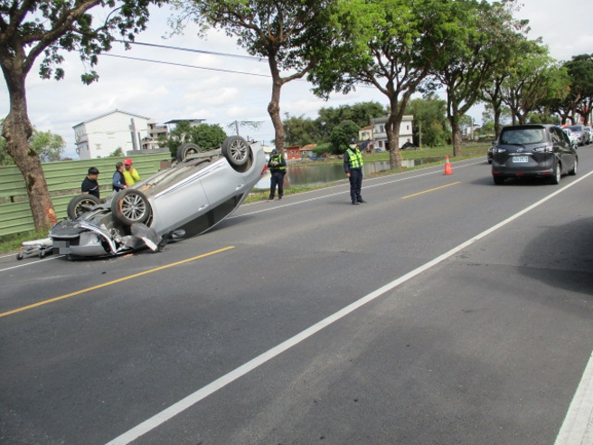 今16日下午13时许，宜兰县三星乡三星路三段宜兰监狱附近发生一起交通事故。（图／警方提供）