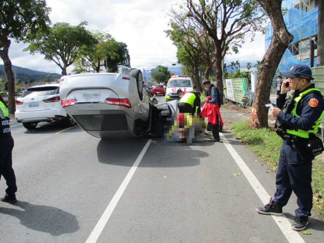 今16日下午13时许，宜兰县三星乡三星路三段宜兰监狱附近发生一起交通事故。（图／警方提供）