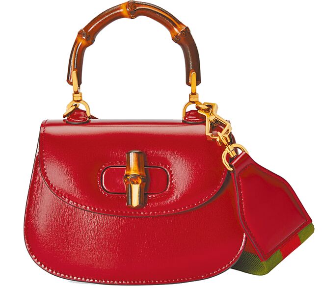 GUCCI BAMBOO 1947紅色迷你包，12萬7600元。（GUCCI提供）