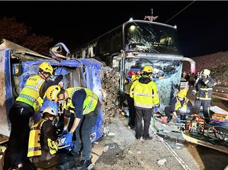 台中貨車逆向對撞遊覽車1死6傷 肇事原因排除酒駕