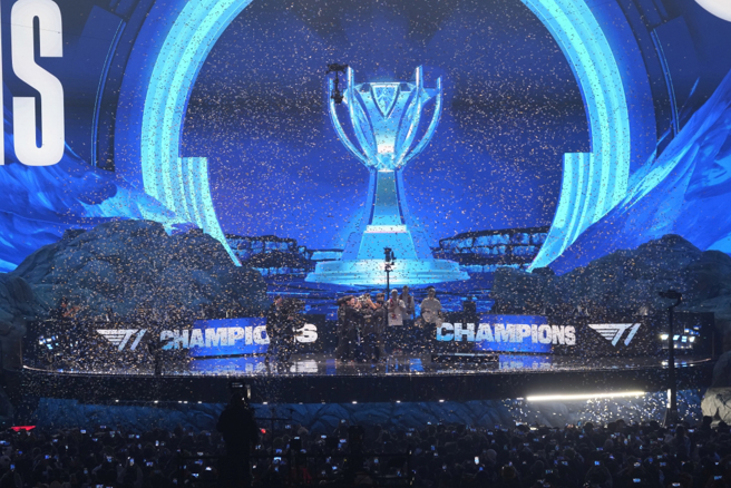 英雄联盟电竞比赛。（美联社资料照）