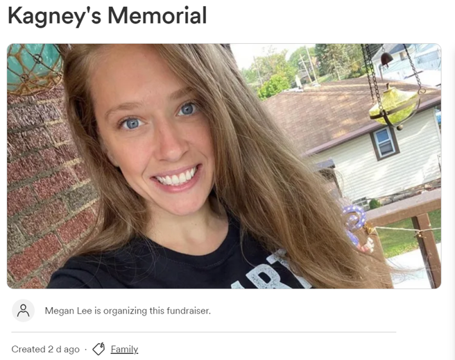 卡格妮亲友替卡格妮母亲募集相关费用。（图/截图自GoFundMe）