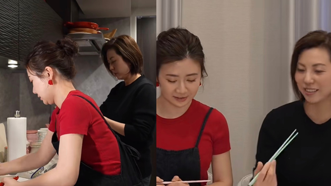 福原爱合体闺密汤媛媛包饺子。（图／翻摄自福原爱 小红书）