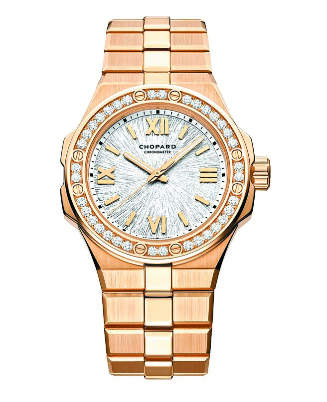 CHOPARD Alpine Eagle雪山傲翼K金镶钻腕表，150万1000元。（CHOPARD提供）