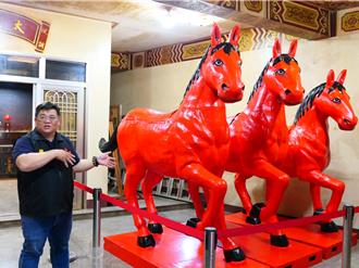 水林鄉夜巡慶元宵「射火馬」 3隻火馬就定位持續防疫