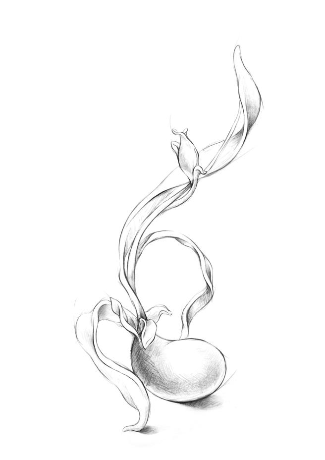 赵心绮与学生合力创作蜡雕作品手绘稿。（CINDY CHAO提供）