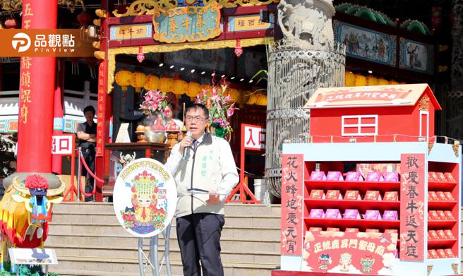 台南鹿耳門聖母廟高空煙火秀，元宵節登場。（圖／台南市政府）