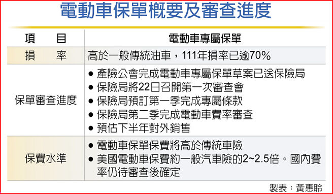 电动车保单概要及审查进度