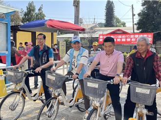 台中乌日前竹里首座iBike站点落成 居民「试乘」自行车乐翻天