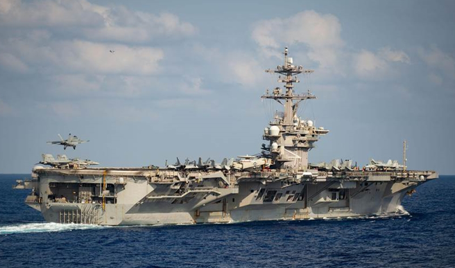 图为美国航母「罗斯福」号（USS Theodore Roosevelt，CVN-71）的资料照。（美国海军）