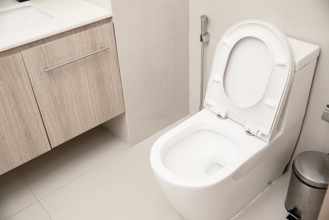 为防止冲马桶所产生的细菌飞溅，不少人会在如厕后盖马桶盖。（示意图，shutterstock／达志）