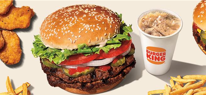 汉堡王限时祭出指定汉堡买1送1。（汉堡王提供／朱世凯台北传真）