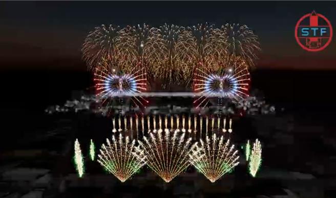 正統鹿耳門聖母廟22日深夜公布2024年元宵煙火的電腦模擬圖。（正統鹿耳門聖母廟提供／程炳璋台南傳真）