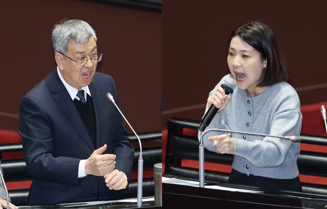 立法院23日針對台糖豬肉瘦肉精疑雲邀請行政院赴立法院做食安專案報告，立委徐巧芯質疑中央政府抽查樣本比例，且將矛頭指向台中市政府，出口譏行政院長陳建仁「是在玩百萬小學堂喔？」（姚志平攝）