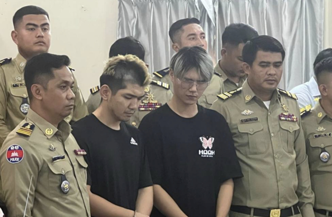 台湾网红晚安小鸡与阿闹飞到柬埔寨自导自演遭诈骗集团毒打，遭当地警方逮捕，火速判刑2年。(图／取自柬中时报)