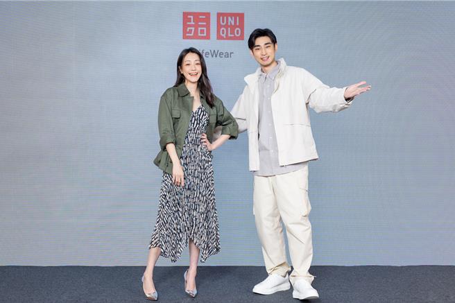 謝欣穎穿著UNIQLO：C春季聯名系列，展現率性又甜美的輕盈風格；章廣辰穿著能夠在工作與散步中隨時切換的UNIQLO機能感單品，從容又有型。（UNIQLO提供／朱世凱台北傳真）
