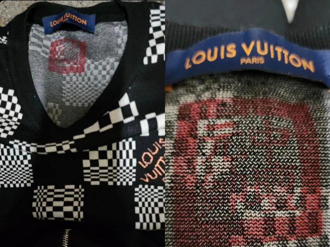 男子發現自己的LV上衣被媽媽拿去安太歲，衣服蓋上明顯的「中壇元帥」紅色大字，讓他心痛又感謝。（翻攝自爆廢1公社臉書）