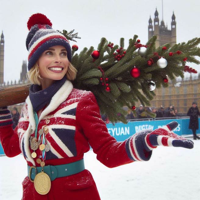 爱尔兰一名女子因为无法提重物向保险公司求偿，却因为参加抛树比赛得奖被拒绝理赔。（AI生成照）
