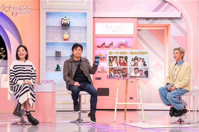 胡瓜（中）難得上節目與藍心湄（右）合體。（TVBS提供）