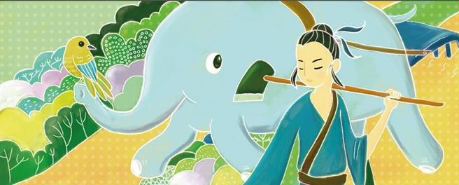 澎县府在菊岛福园前斥资200万帆布墙，竟出自大陆免费图库，还鬼扯版权遭骂翻。图为前民政处长许智富，提供原创设计图，来证实和现在的「24孝孝感动天」图案完全不同。（许智富提供／许逸民澎湖传真）