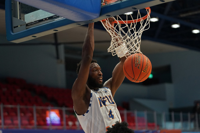 虎尾科大希圖強攻17分、12籃板。（大專體總提供）