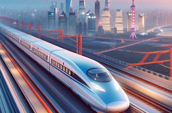 大陸高鐵列車示意圖。（AI生成）