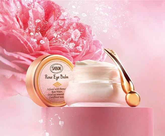Global Mall新北中和店推SABON「大馬士革玫瑰有機光燦眼霜」，推薦價2680元。（Global Mall提供／朱世凱台北傳真）