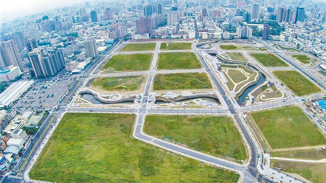 台中14期重劃區空照圖。（台中市府提供／張亦惠台中傳真）