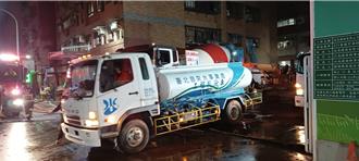 三重傾斜大樓緊急灌水補正 北水處出動水車支援