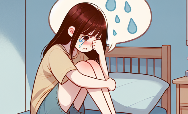 少女入睡时惨遭父亲揉胸猥亵。（AI生成图）