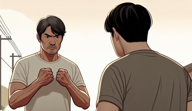 不滿17歲女兒遭到性侵，男子邀約尤男外出談判，氣憤出手痛毆還逼簽10萬元本票。（AI生成圖）