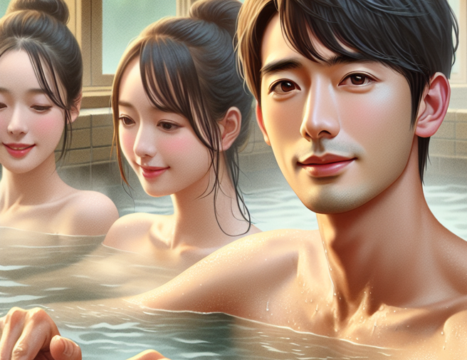 19岁男大生邀约出游，却在温泉会馆先后女与2名少女发生性行为。（AI生成图）